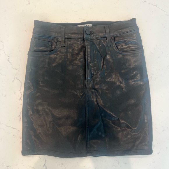 AGOLDE - Lydia Black Vegan Leather Mini Skirt - Size 26 - Picture 5 of 7